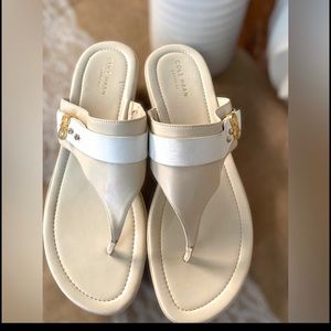 ColeHaan off white Wedge Sandals NWOT Size 10